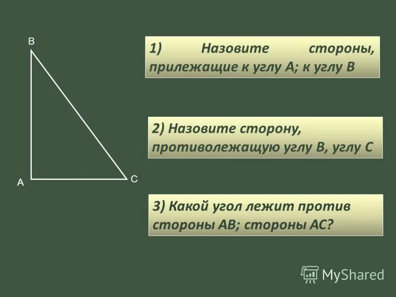 Какой угол прилежащий