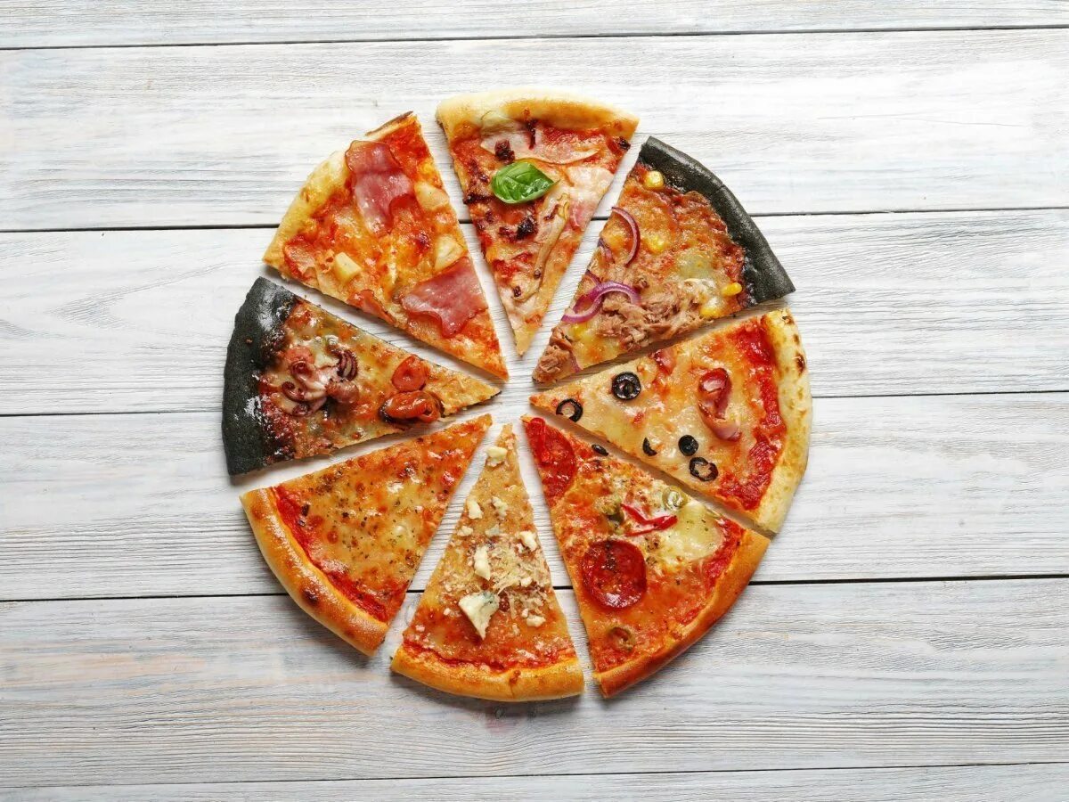 "Пицца". Пицца фон. Разнообразные пиццы. Пицца на Светлом фоне.