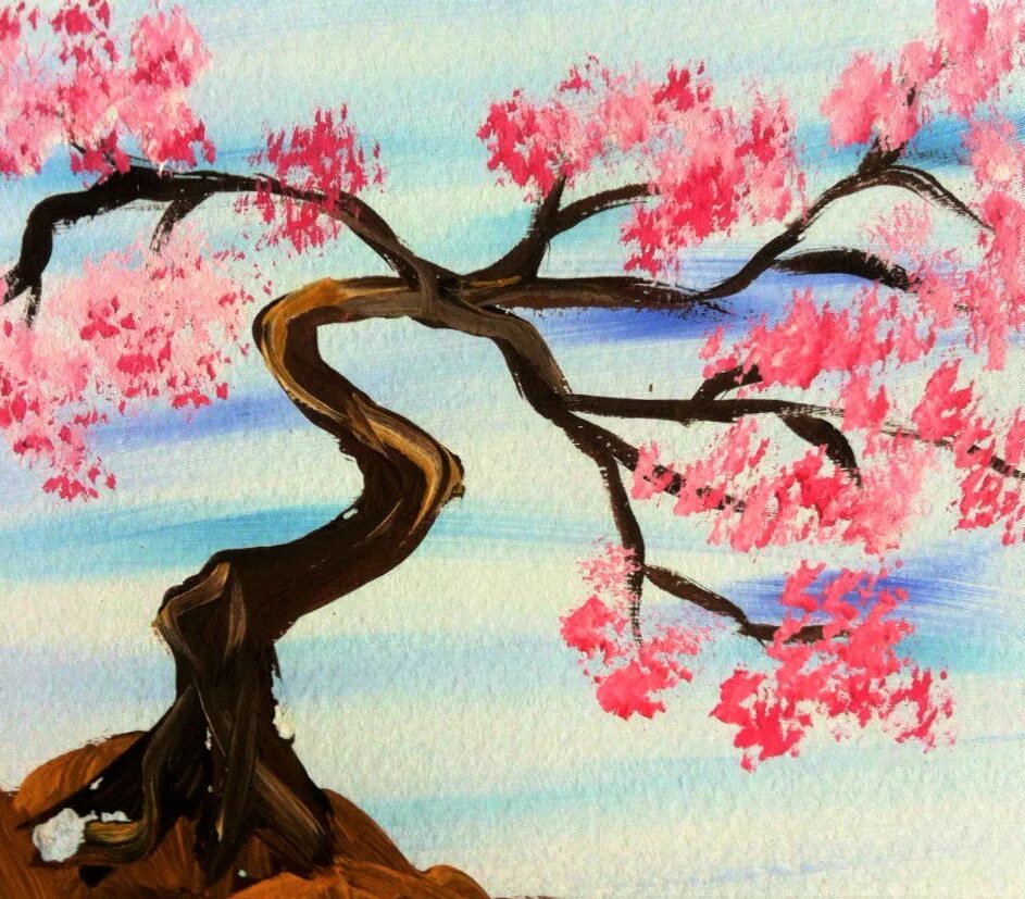 Сакура изо 4 класс. Правополушарное рисование дерево Сакура. Правополушарное рисование Сакура. Пейзаж в японском стиле. Сакура рисунок.