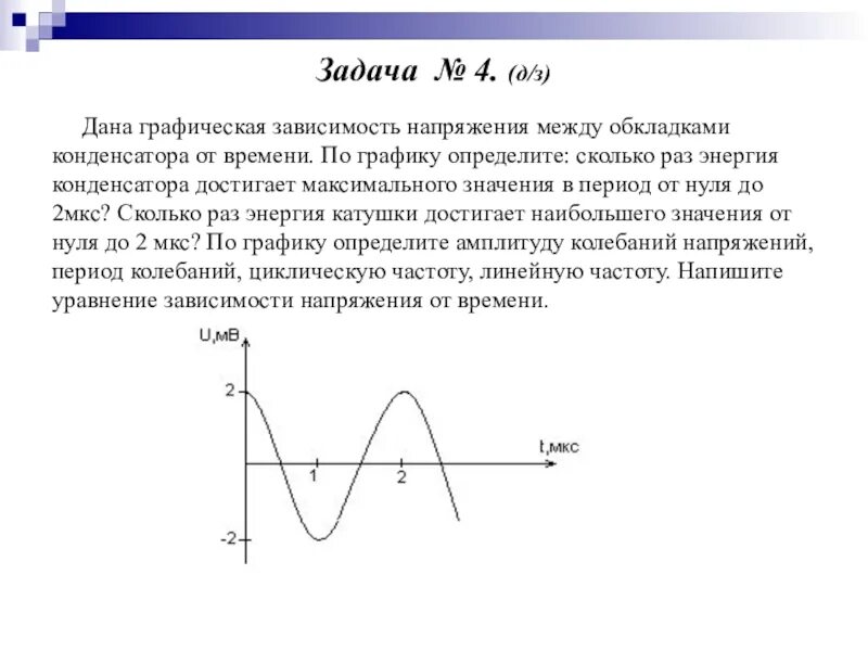 График зависимости напряжения от времени. Зависимость напряжения от времени. графические задачи на электромагнитные колебания. дана графическая зависимость напряжения между обкладками.