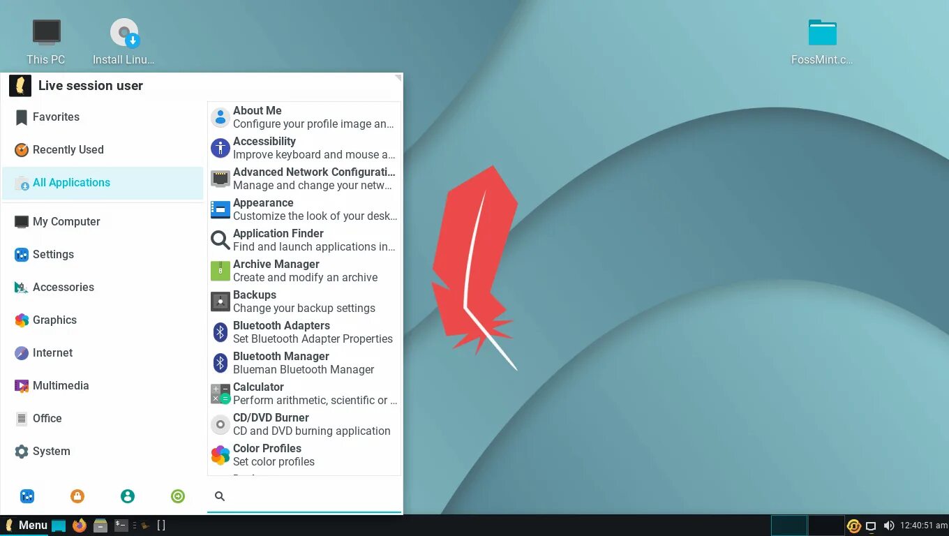 Ubuntu menu