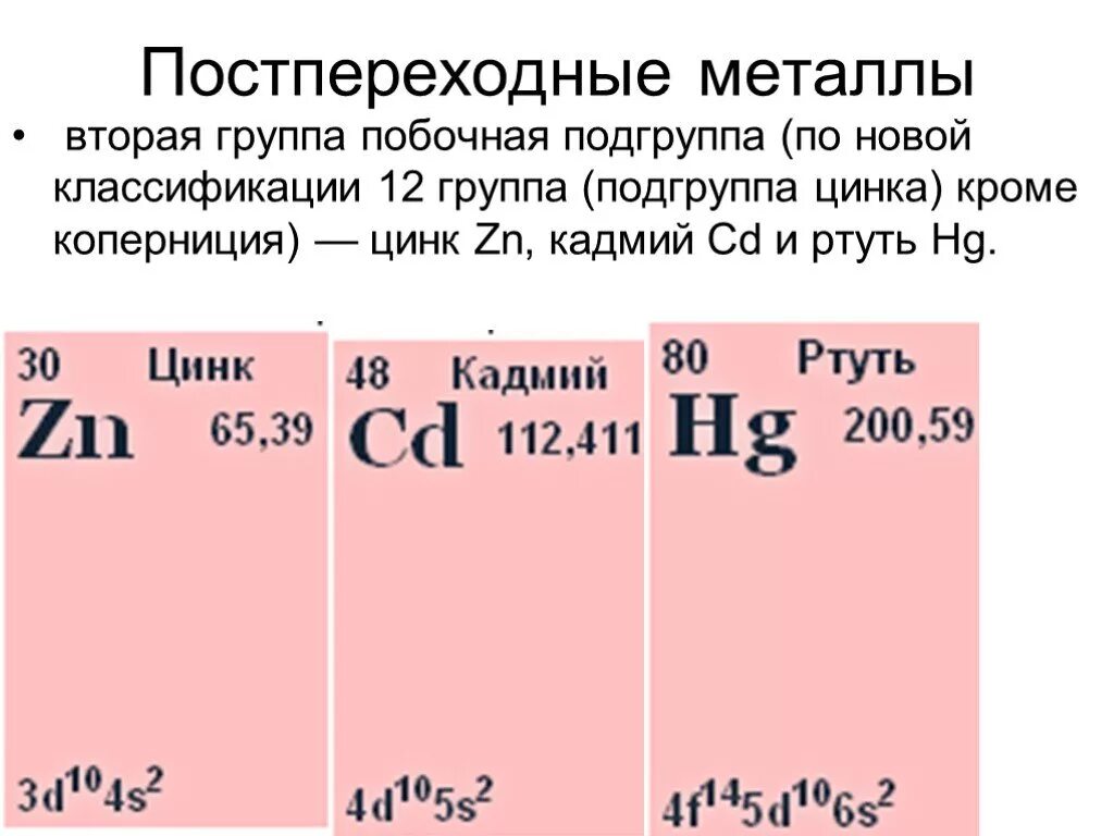 Металлы переходной группы. Хим элементы 2 группы побочной подгруппы. Металлы второй группы побочной подгруппы. Постпереходные металлы. Металлы побочных подгрупп.