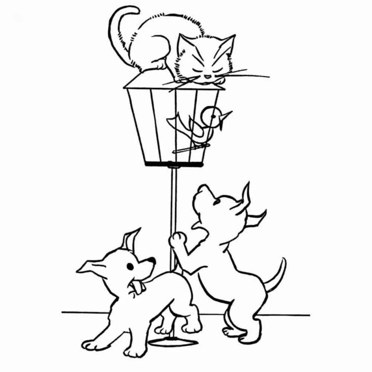 Распечатать котика и собачку