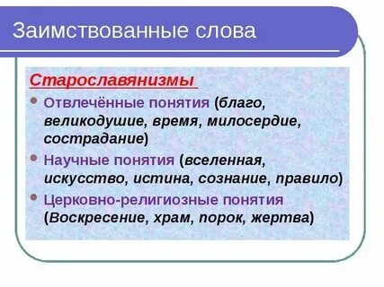 Заимствованные слова примеры 10 слов