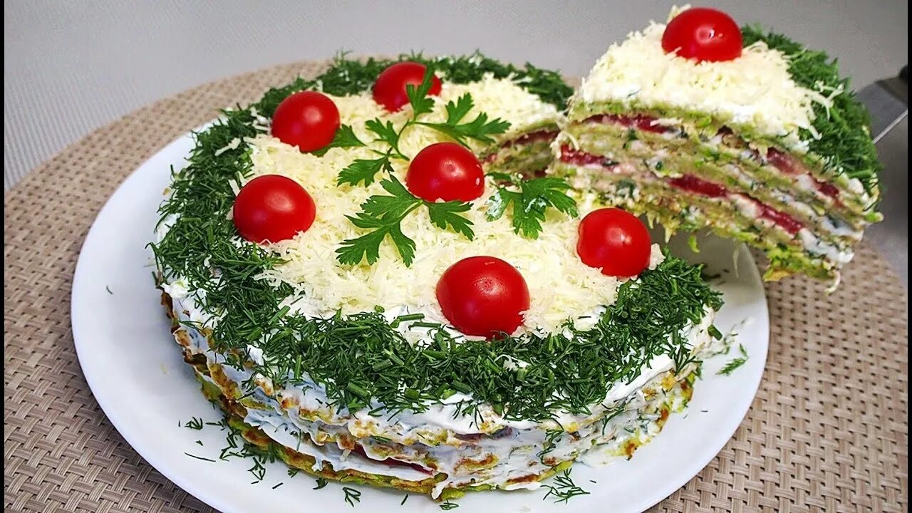 Кабачковый торт с помидорами с фото Овощной торт из кабачков! Вкусно, свежо и не совсем обычно Простые рецепты Дзен