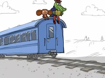 Первый вагон трогающегося поезда