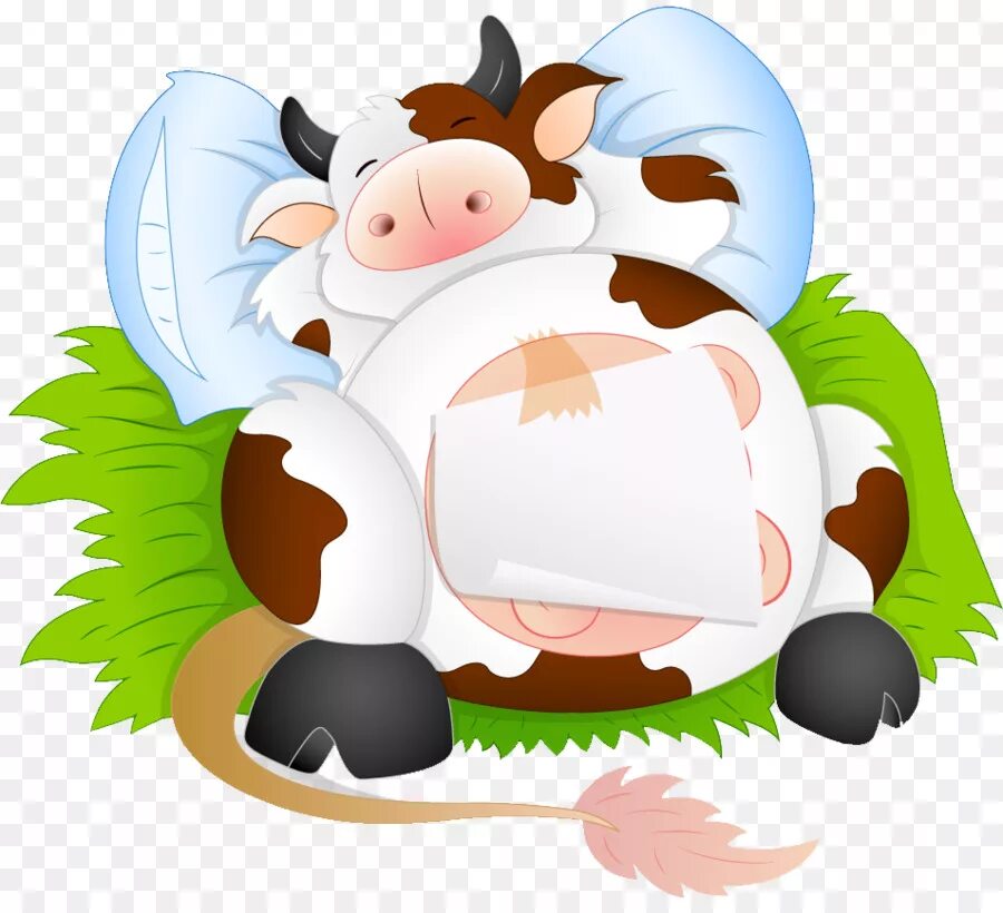 Сон коровка. Веселая корова.. Спящие коровы.