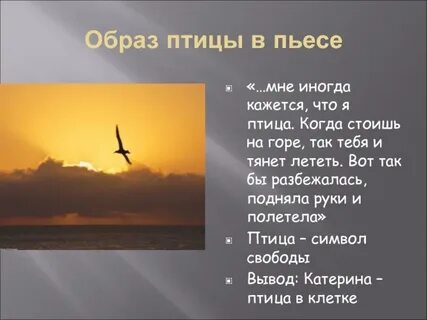 Образы птиц в произведениях