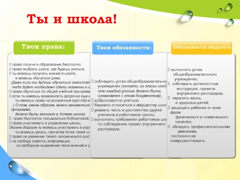 Школы право на бесплатное. День правовых знаний презентация.