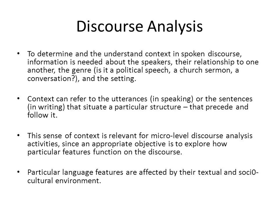 Discourse analyses. Discourse analyses
