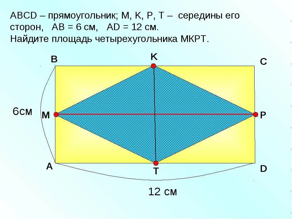 Прямоугольник внутри. Найти середину прямоугольника. Дано прямоугольник ABCD. Площадь внутри прямоугольника.