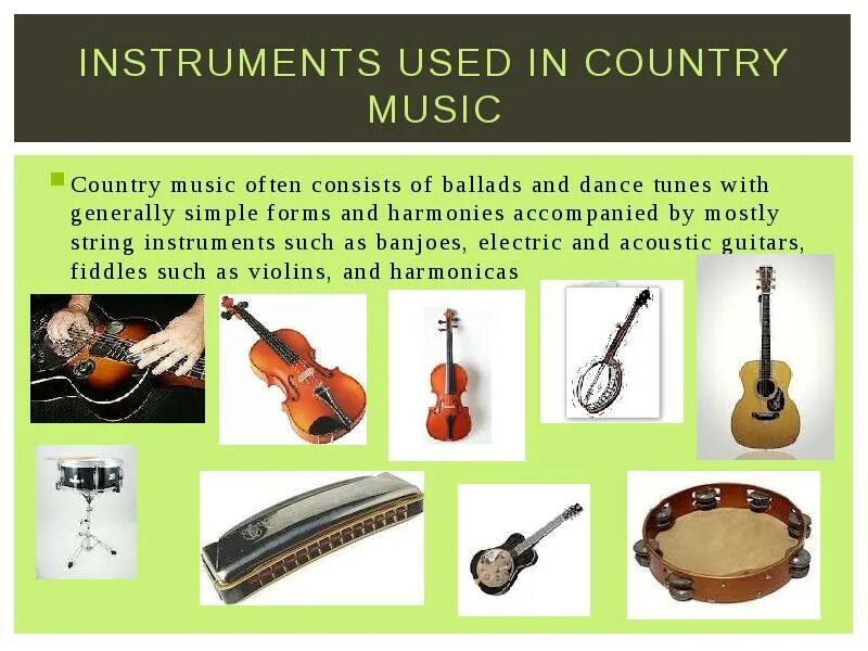 Music instruments used