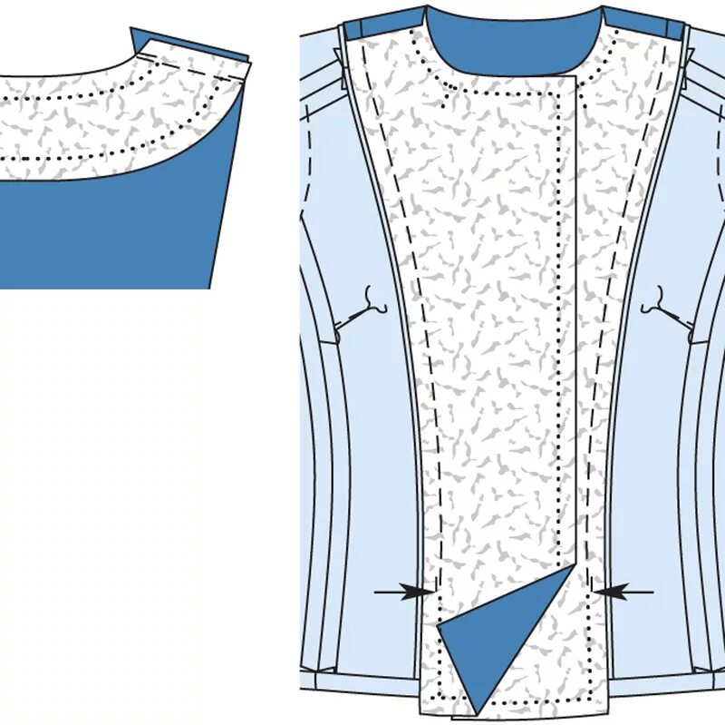 Подборт жакета. Лекало подборта жакета. Выкройка подкладки для пальто со шлицей. Ширина подборта. Схема дублирования деталей женского пальто.