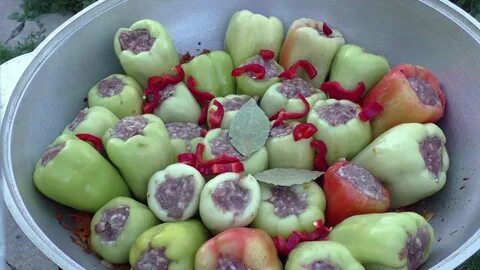Болгарский перец с мясом в казане
