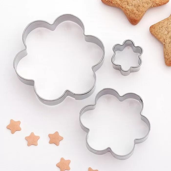 Формочки для нарезки теста. Формочки для выпекания печенья. Форма для корзиночек из песочного. Приспособление для теста. Форма для печенья большая кф-05.