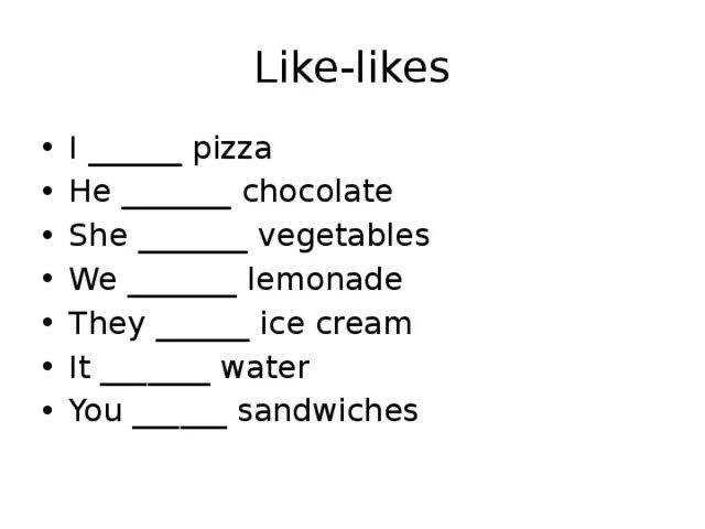 Spotlight 2 like likes. Like likes задания. I like he likes упражнения. I like 2 класс. Задания like likes 3 класс.