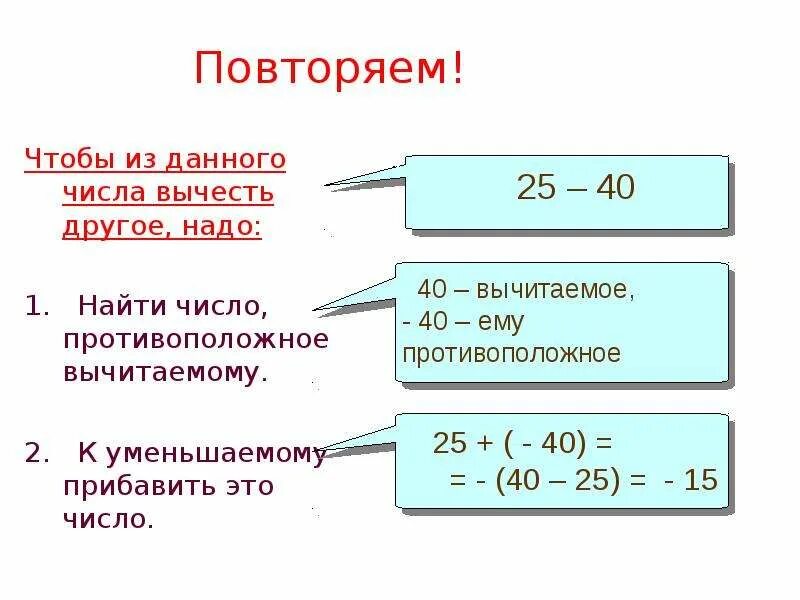 Вычитание чисел с разными знаками калькулятор