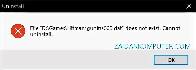 Cannot uninstall. Cannot uninstall