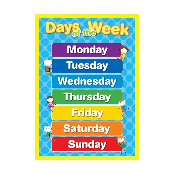 Days of the week for kids song. Days of the week. Days of the week картинки. Days of the week Chart. Плакат Days of the week English.