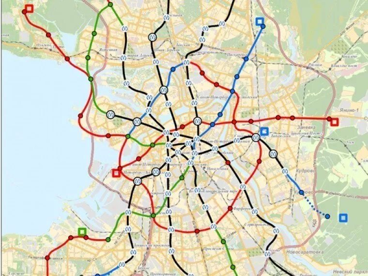 Петербургский метрополитен развитие. Схема метро СПБ 2025. Схема метро Санкт-Петербурга с кольцевой линией. Кольцевая линия метро СП.. План метро СПБ на 2025.