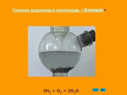 Горение водорода в воде