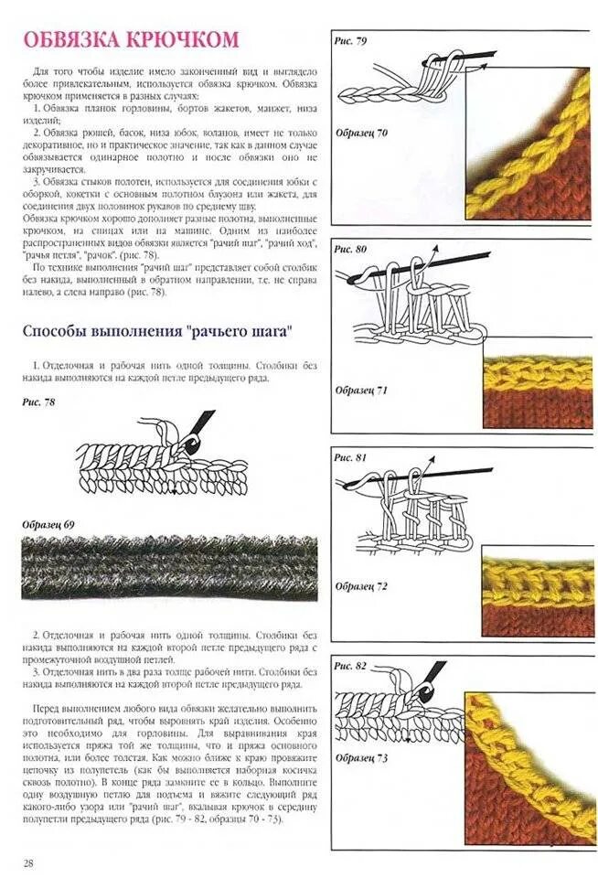 Обвязка края изделия крючком со схемами рачий шаг. Вязание рачий шаг крючком схема. Обработка крючком горловины вязаных изделий. Обвязка горловины крючком рачий шаг.