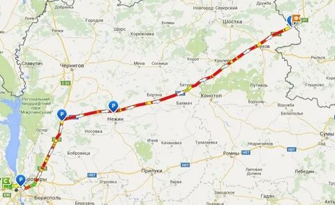 Сколько км на машине до украины