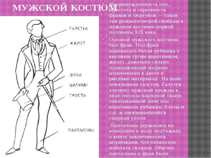 Костюм представляющий собой соединение верхней части одежды. Части костюма. Части мужского костюма 19 века. Элементы мужского костюма. Части фрака названия.