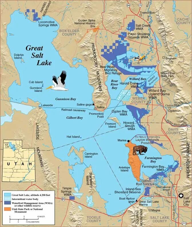 Great Salt Lake, Utah, USA EROS