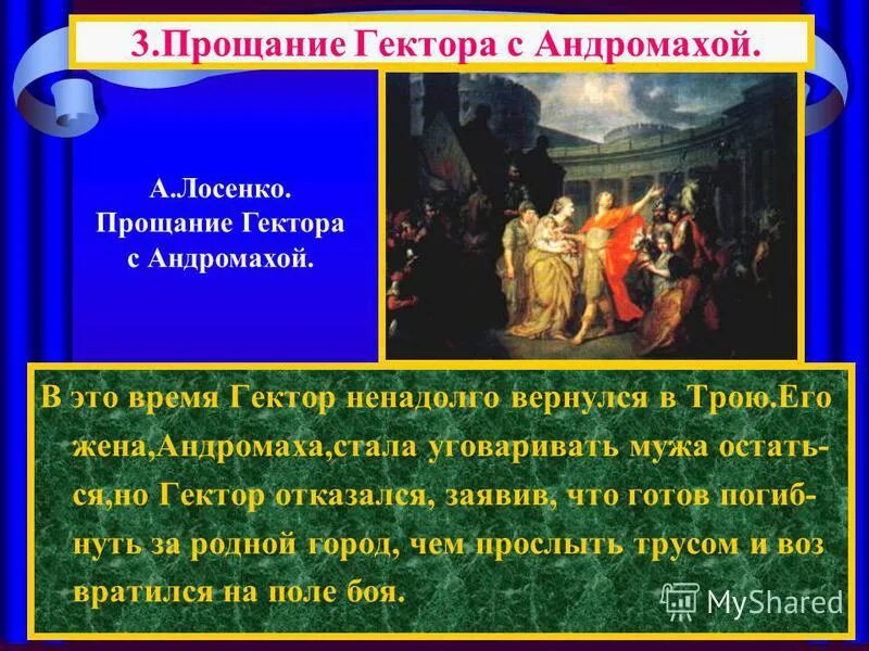 Сообщение по истории илиада. Прощание гектора с андромахой. гомер илиада прощание гектора с андромахой. лосенко прощание гектора с андромахой 1773. лосенко прощание гектора с андромахой.