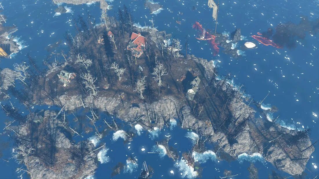 Фоллаут 4 мод на поселения. Fallout 4 far harbor поселения. фоллаут 4 лонгфелло остров карта. остров сомерсвет фаллоут4. фоллаут 4 остров фар харбор.