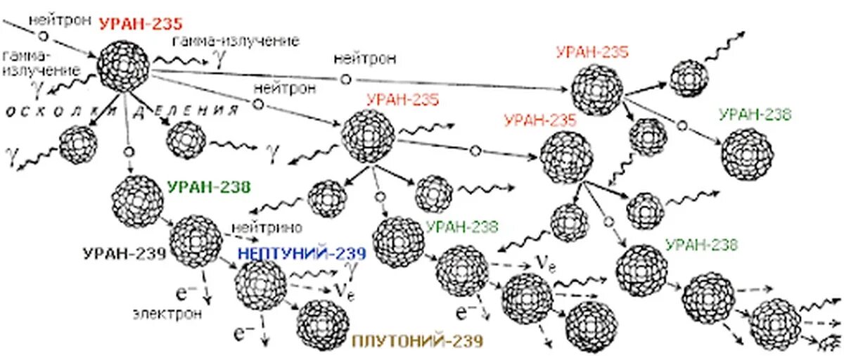 Цепная реакция плутония 239 ядерная. Схема распада урана 235. Схема деления урана 235. Схема деления ядер урана 235. Распад плутония 239