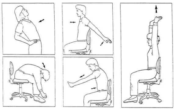 Комплекс упражнений для офиса. Комплекс упражнений за компьютером. Упражнения на рабочем месте. Зарядка для спины сидя на стуле. Упражнение после компьютера.