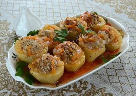 Картошка фаршированная мясом рецепт