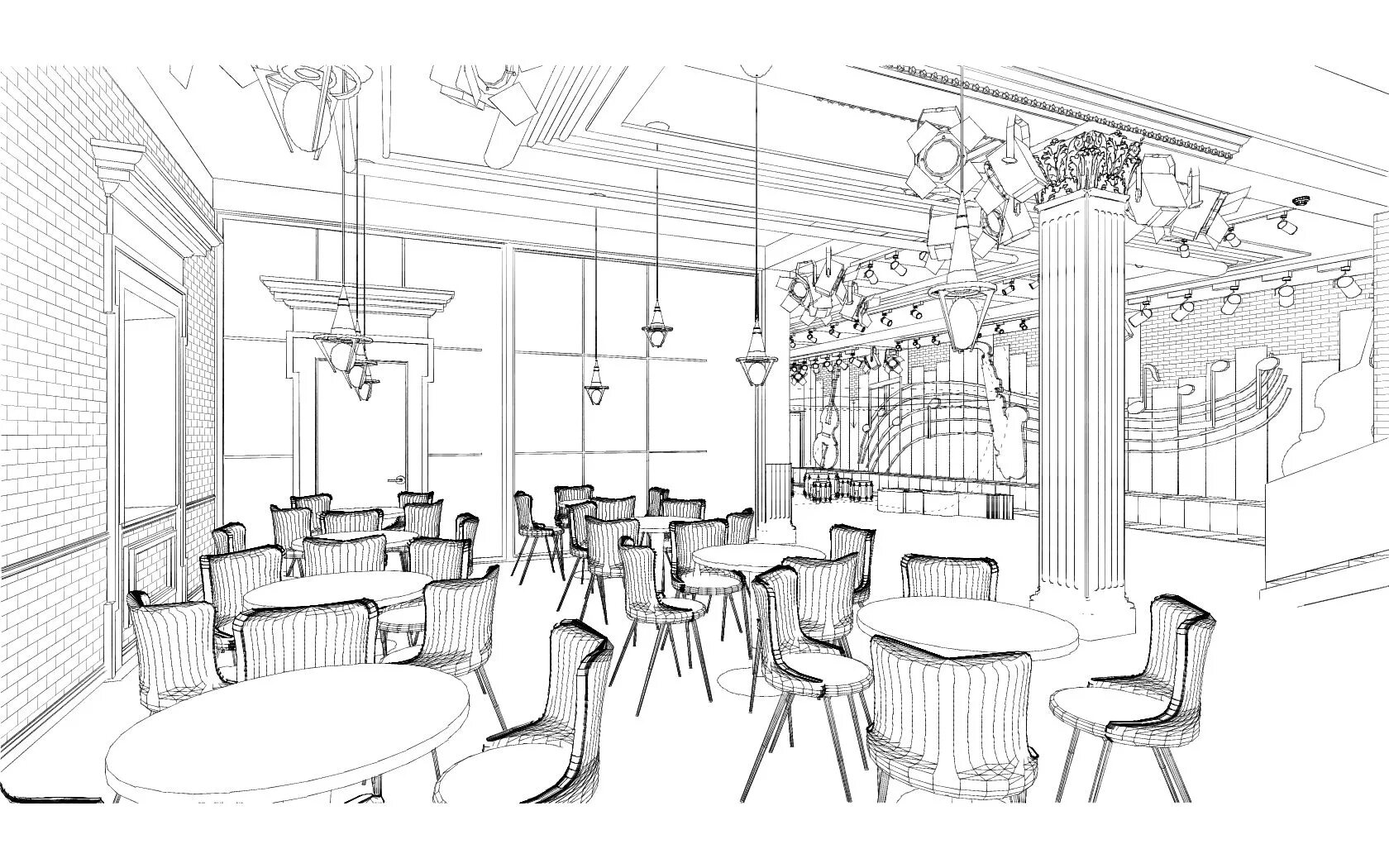 Ричард чедвик скетчи. Интерьер кафе вектор. Нарисованный ресторан. Ресторан графика. Интерьер кафе перспектива.
