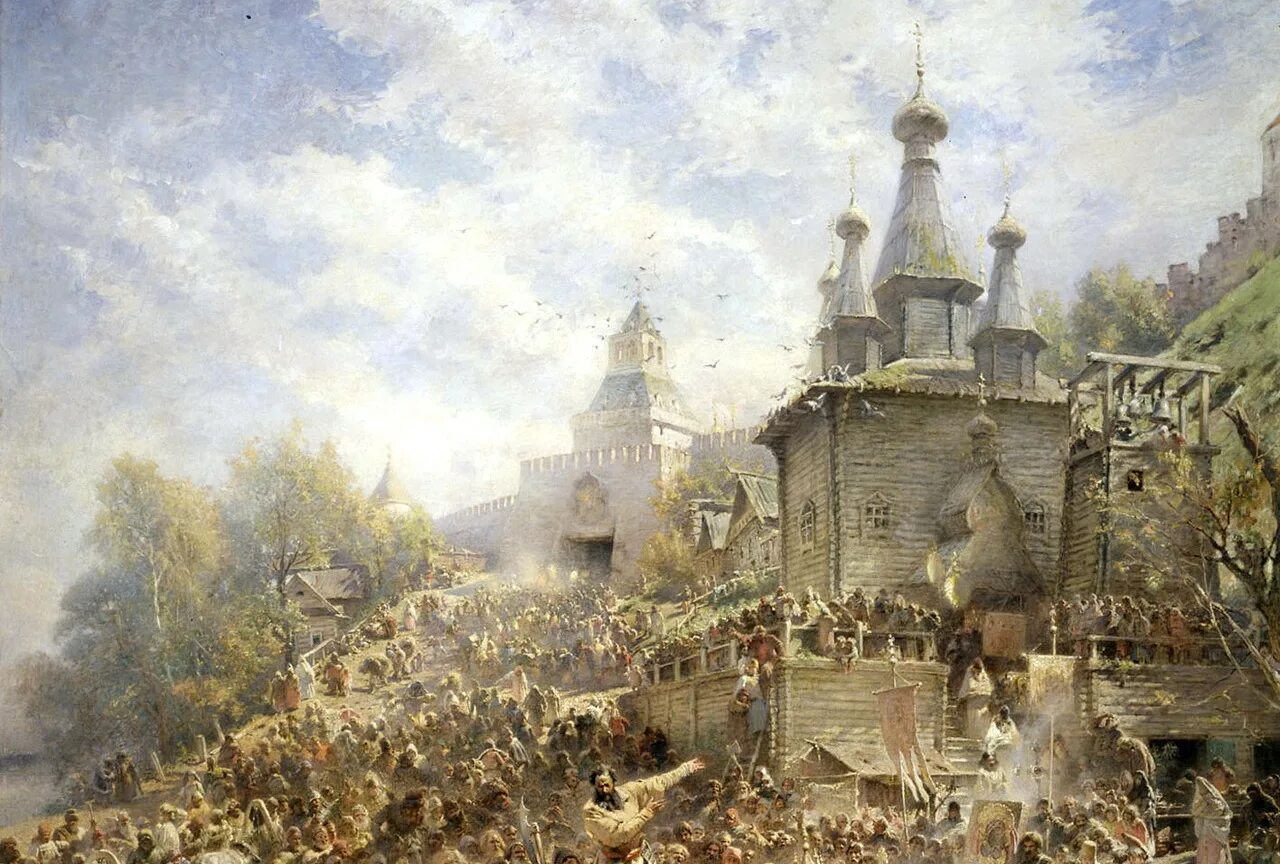 Русь 1612. Маковский Константин Егорович воззвание Минина. Московская битва, Минин-Пожарский, 1612. Картина Маковского воззвание Минина к нижегородцам. Штурм Кремля 1612.