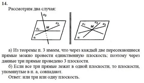 Пересекающиеся прямые геометрия 10 класс