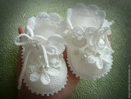 Красивые пинетки для новорожденного крючком