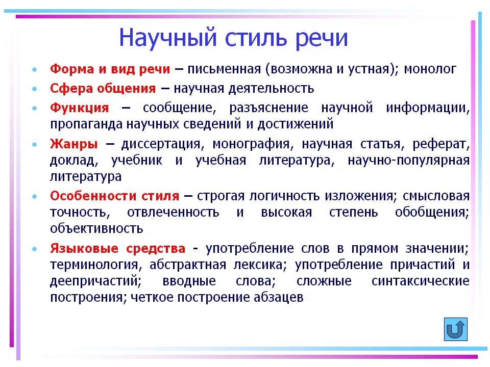 Слова которые используются в научном стиле. Научный стиль речи. как определить научный стиль речи. научный стиль речи простыми словами. характеристика научного стиля речи.