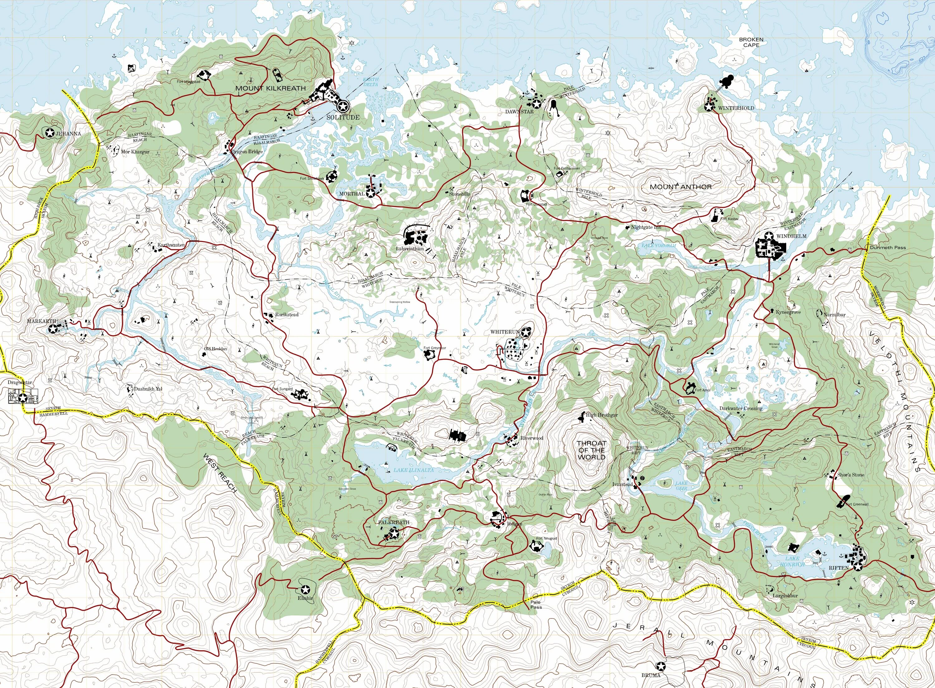 Skyrim quality world map. Скайрим карта. топографическая карта скайрима. полная карта скайрима. skyrim дороги карта.