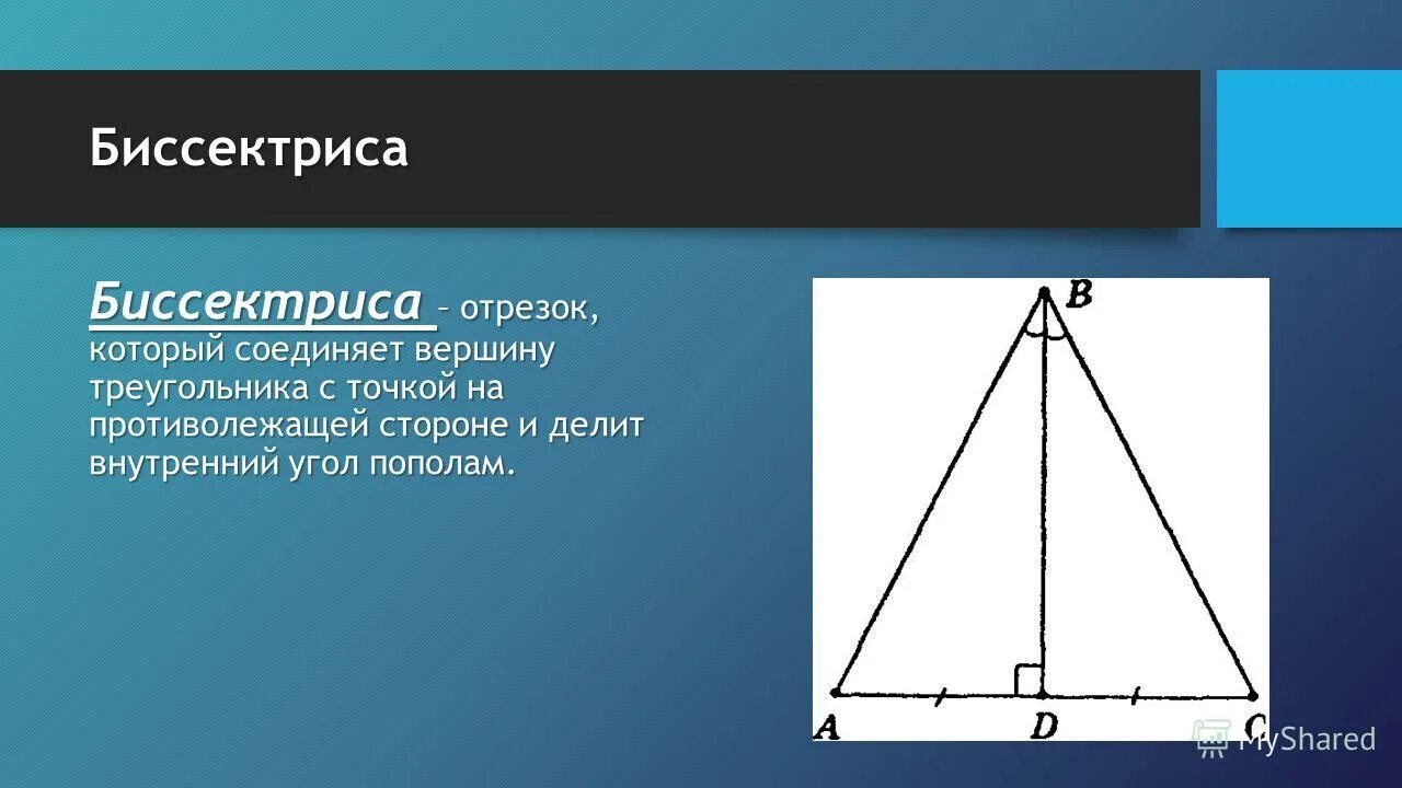 Любая биссектриса треугольника делит его пополам. Биссектриса. Антибиссектриса. Биссектриса треугольника. Биссектриса чертеж.