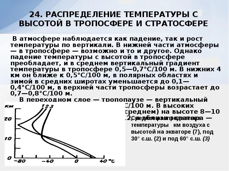 Как изменяется температура в атмосфере. Изменение температуры с высотой в атмосфере. Распределение температуры по высоте атмосферы. Распределение температуры с высотой. Температура на высоте.