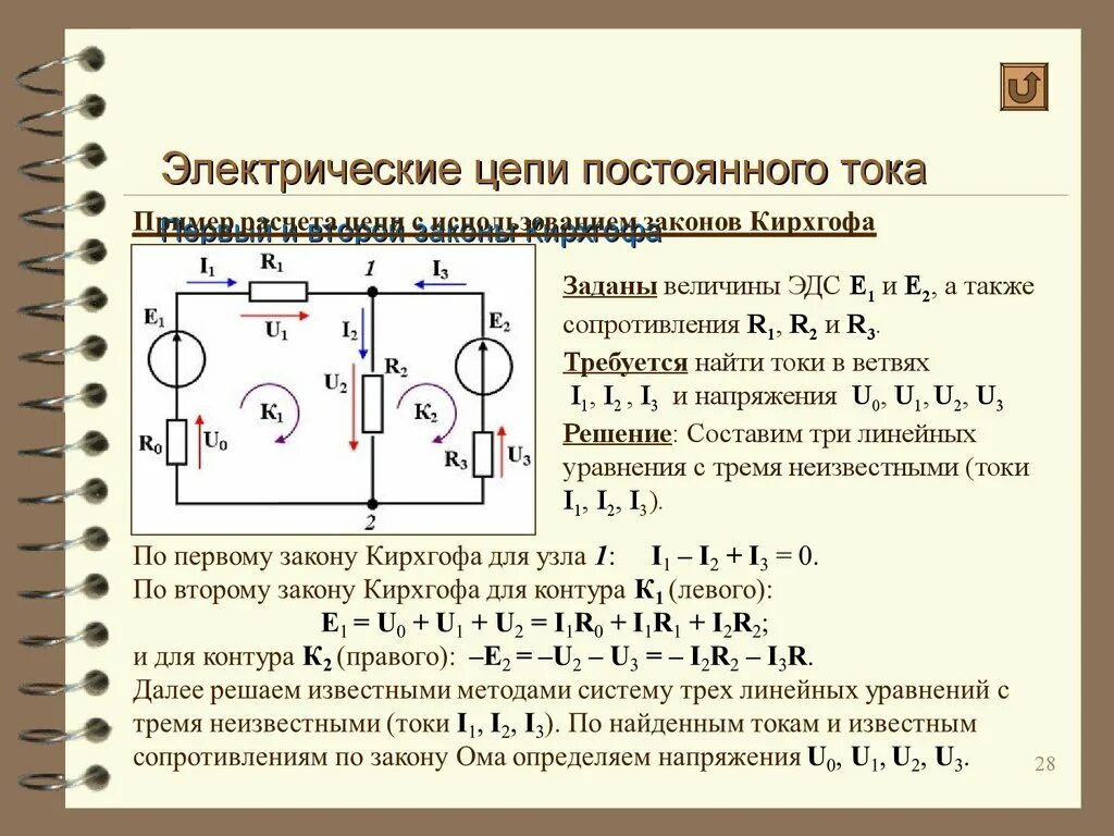 Модель электрической цепи