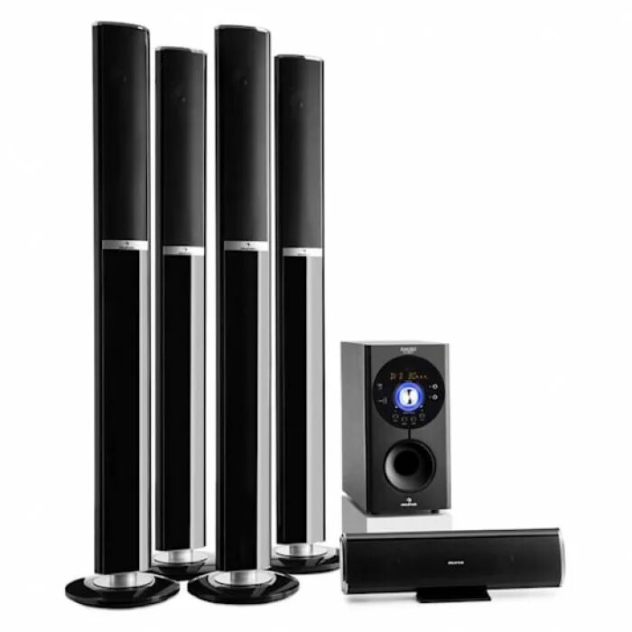 Аудио система 5.1. Сабвуфер active 5.1 home theatre surround system. колонки auna. auna area 5.1 elegance. домашний кинотеатр 5.1, 125 вт rms, bt/usb/sd/aux, пульт ду.