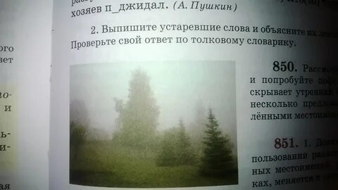 Дополнить и записать предложения утренний туман