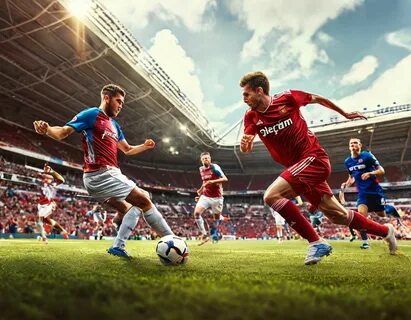 "Football match at the stadium, close-up of the players" - image created in Shed
