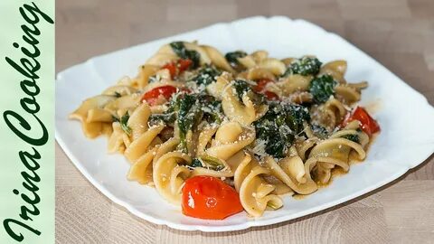 Макароны с шпинатом