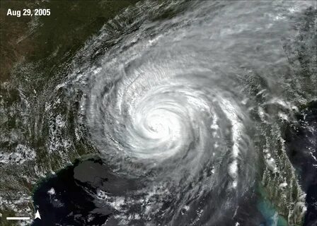 MOD09GA. image of Hurricane Katrina making landfall on August 29, 2005. 