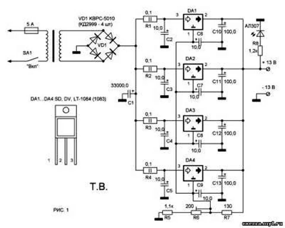 Lt1084 регулируемый блок питания. Схема включения стабилизатора 1084. Стабилизированный блок питания для трансивера. Стабилизатор 1084 характеристики схема подключения. Схема блока питания на микросхеме