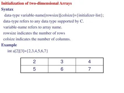 Dimension array